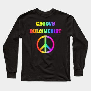 Groovy Dulcimerist Peace Halloween Party Retro Vintage Long Sleeve T-Shirt